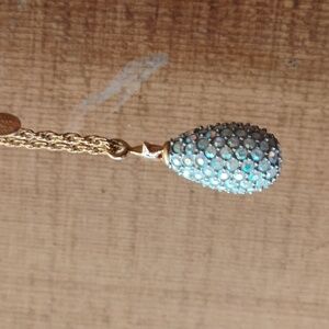 Joan Rivers Gold Necklace With Aurora Borealis Crystals